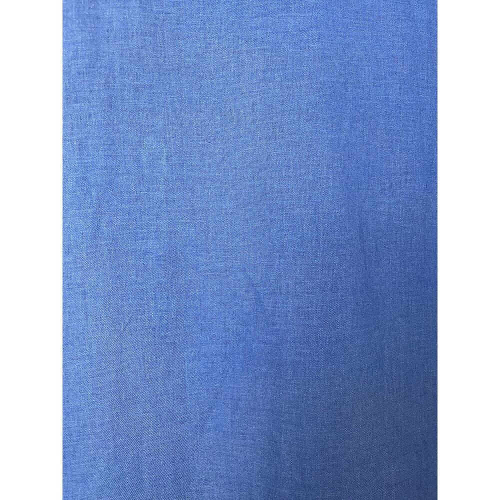 Mercer & Madison Linen/Rayon Shirt Short Sleeve V-Neck Blue Size 1X - Picture 8 of 8